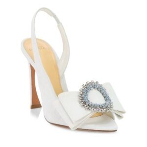 Alexandre Birman Madeline Embellished Bridal Slingbacks- Size 37.5